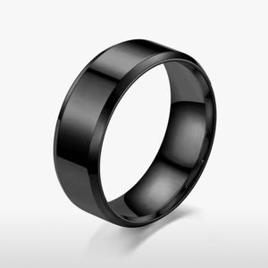 NWT - Fine Fashion Casual Metal Faceted Stainless Steel Casual Ring (Black)
